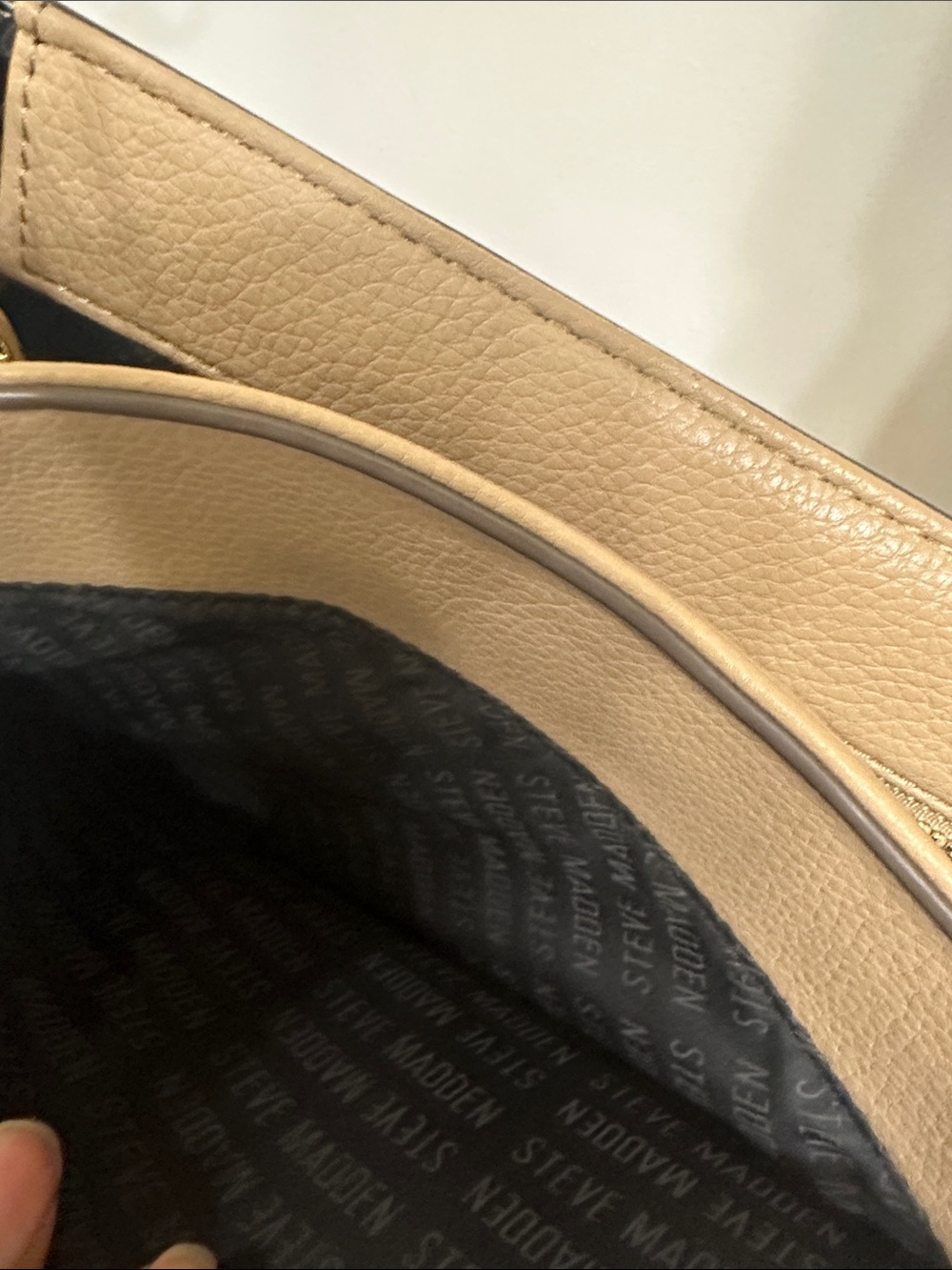 Steve Madden Taupe Crossbody Bag with Branded Canvas Strap - Picture 8 of 8
